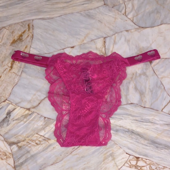 VS VERY SEXY Shine Strap Lace Brazilian Panty Hearts Small - Picture 13 of 15